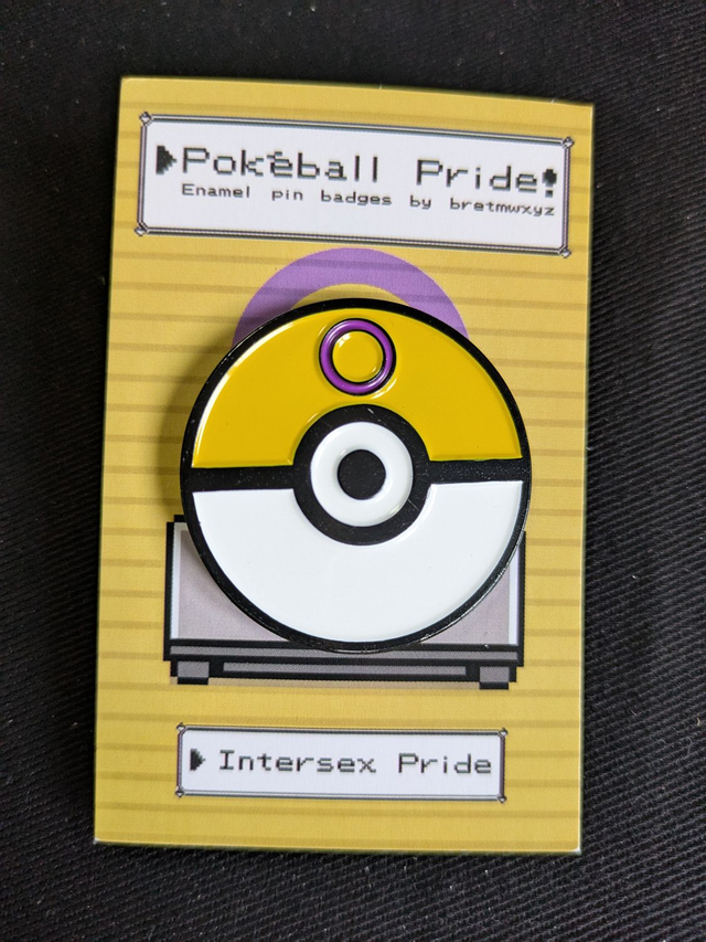 Pokéball Inspired Intersex Pride Flag Soft Enamel Pin Badge