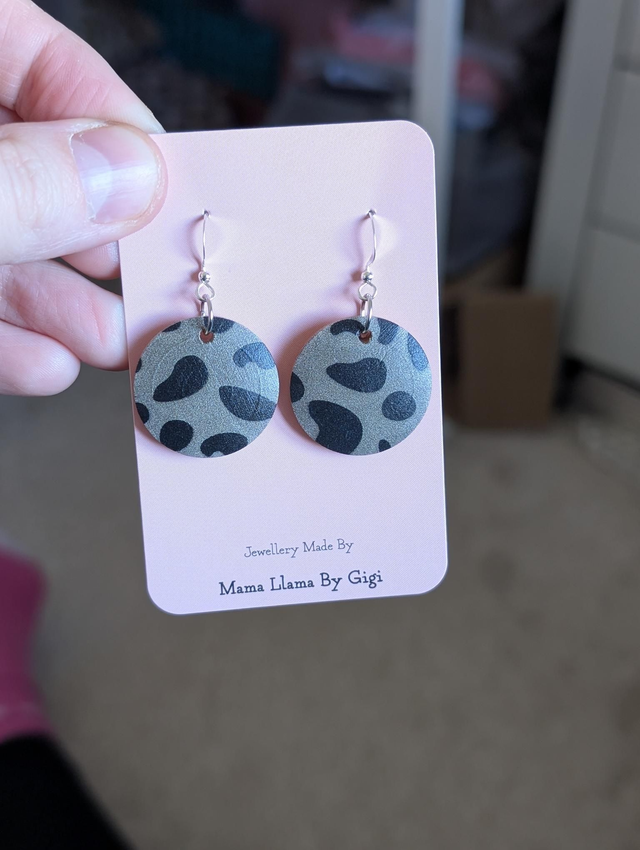 Animal decoupage wooden earrings 