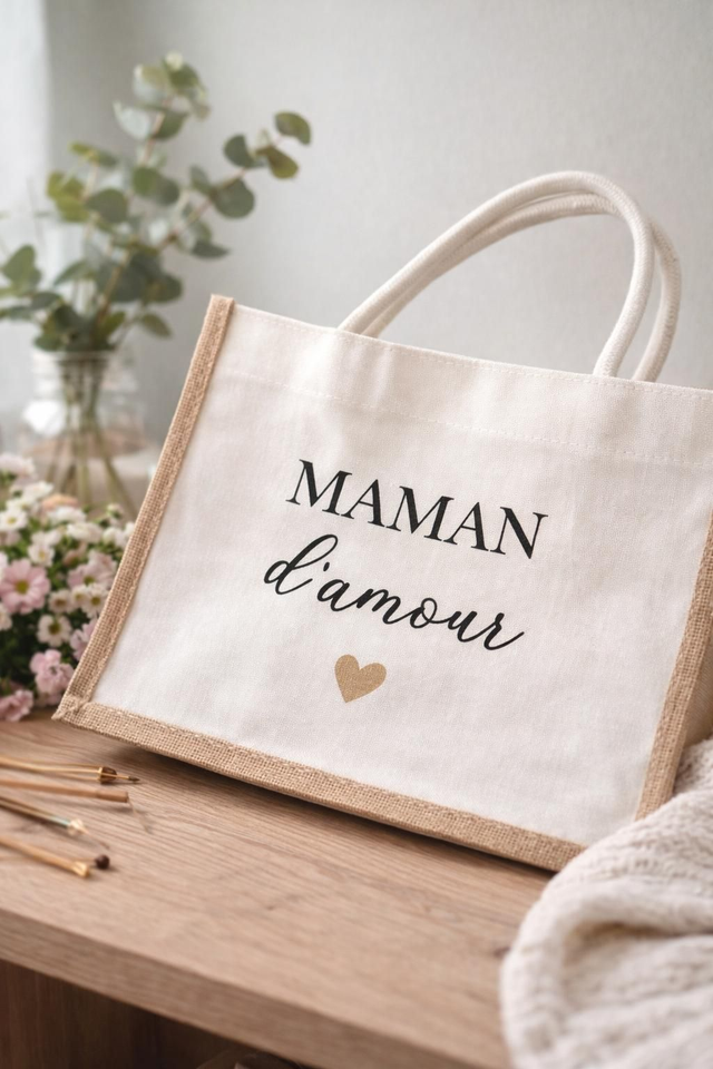 Cabas “Maman d’Amour” – sac cadeau fête des mères