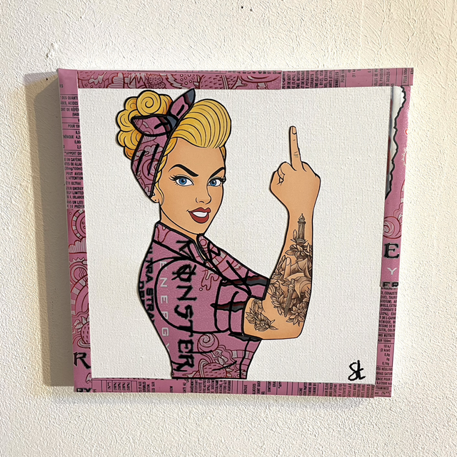 Tableau pin-up 20x20 cm