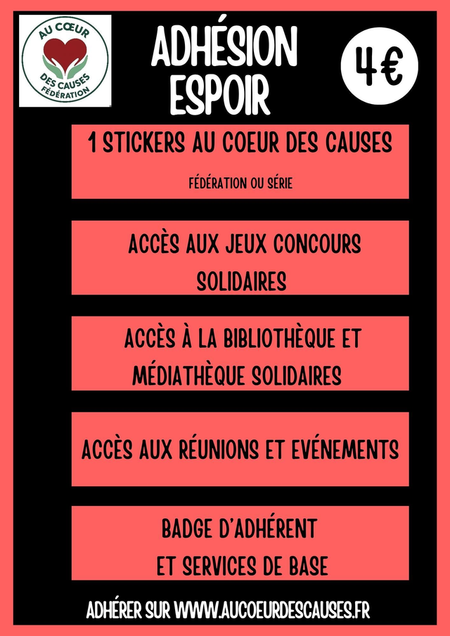 Adhésion annuelle Espoir – 4 €