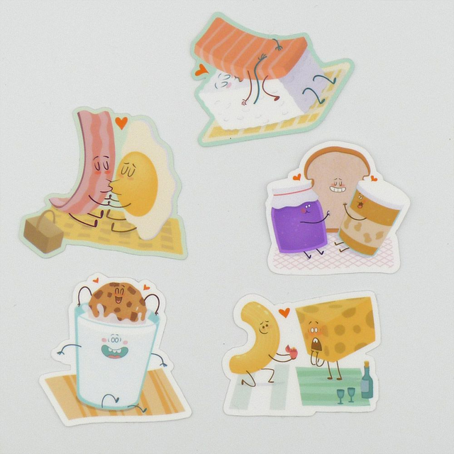 Single Sticker - Romantic Food - Collection - ca. 5x5 cm   