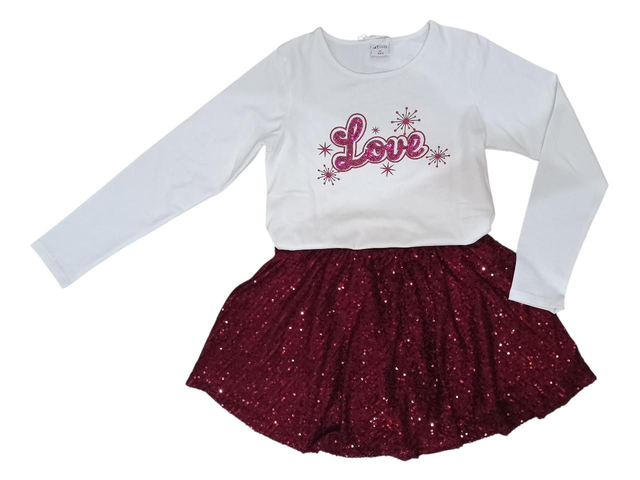 T-shirt + jupe a sequins