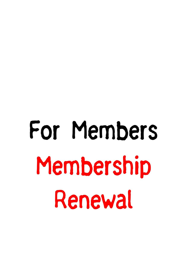Annual Membership Renewal for Members