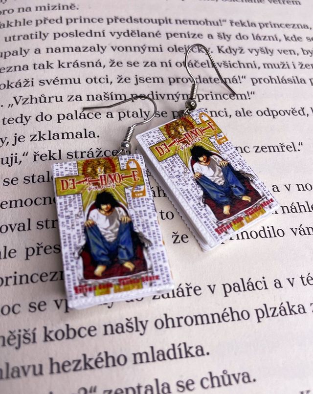 Náušnice mini knížky manga Death note