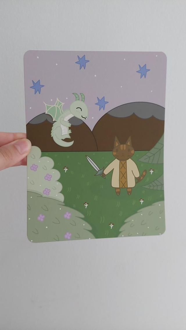 Illustration "Le guerrier et le dragon"