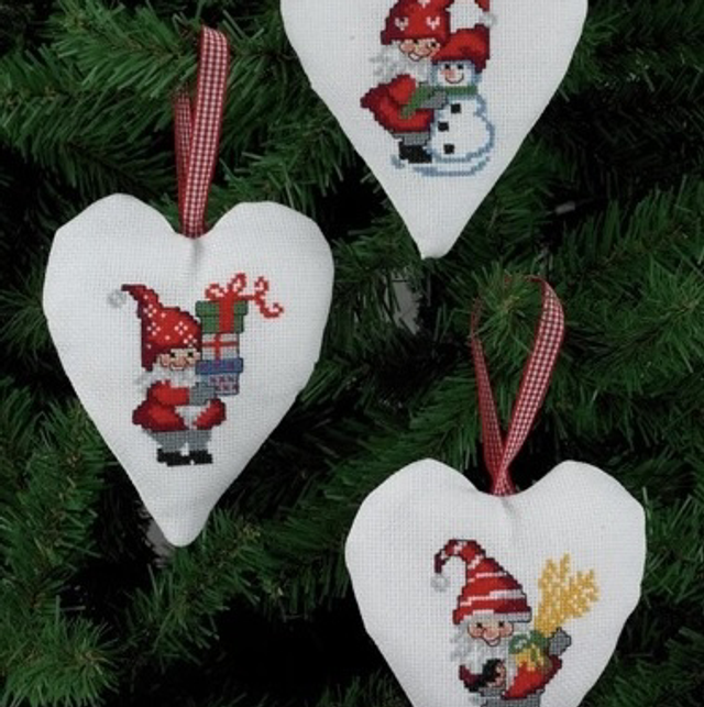 Permin Santa Tree Hearts Christmas Tree Ornaments Kit