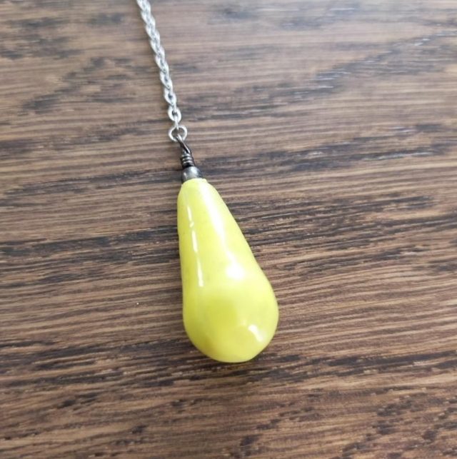 Pendule &quot;goutte&quot; - jaune