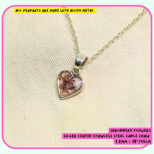 Heart Pendant | Necklace | Real Flower Pendants