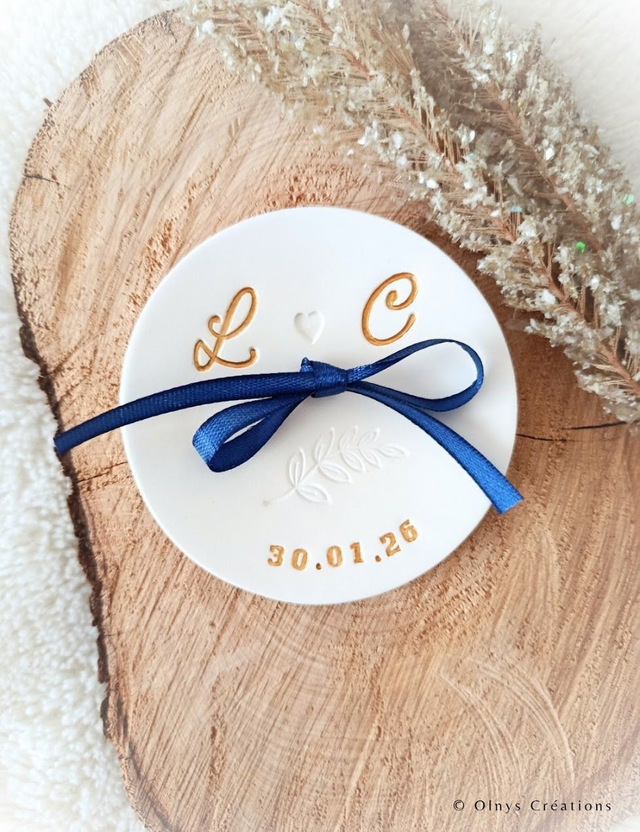 Coupelle porte alliances en argile ~ Mariage