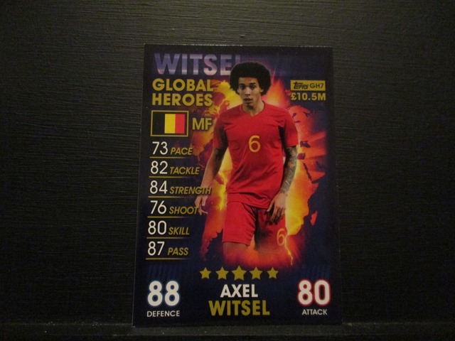 Axel Witsel - Global Heroes Match Attax 101 Original Trading Card