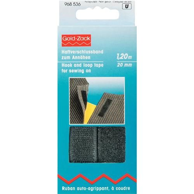 Klittenband zwart aannaaibaar 20 mm / 120 cm(968536)