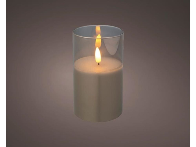 Was led kaars met vlam effect ( in glas)
