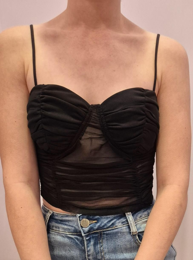 Black Sheer Crop Top