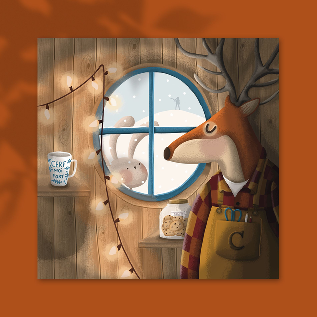 Un Grand Cerf - 20 x 20 cm