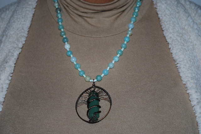 Collier en amazonite et aventurine verte