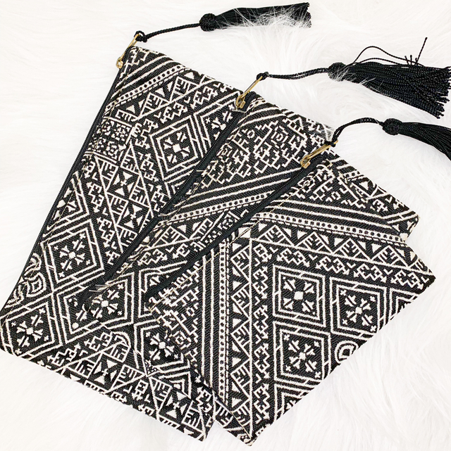 Set de 3 pochettes berbères noires 