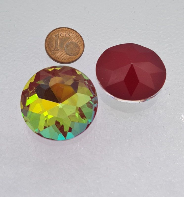 Fancy Chaton, Burgundy Mocha AB, 27mm