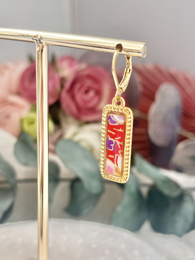 Boucles d’oreilles papier japonais
