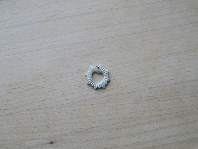 Charm cœur rayons blanc/doré