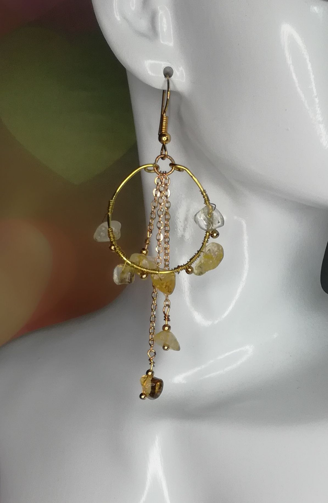 Boucles d'oreilles agate jaune