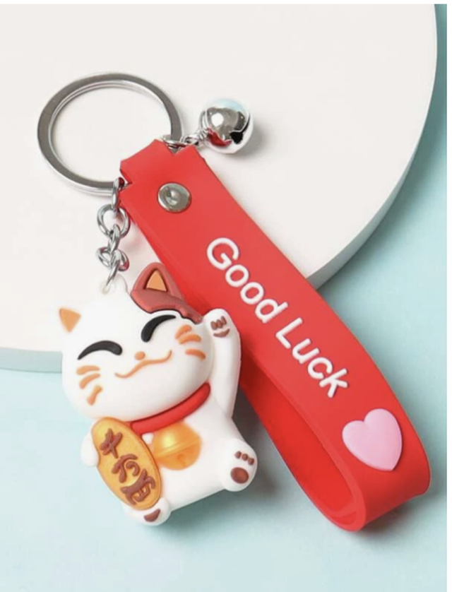 Porte-clés  kawaii  chat porte bonheur good luck