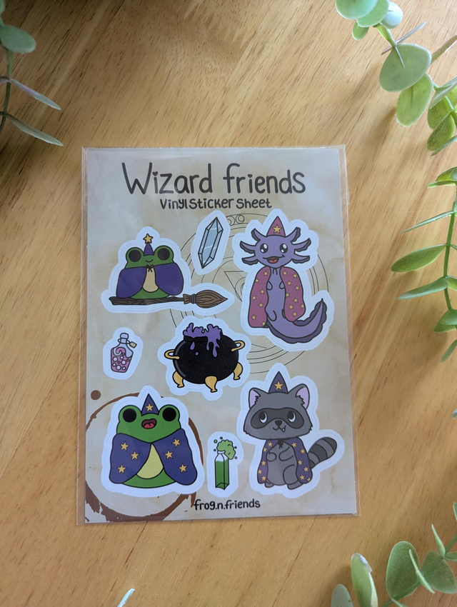 "Wizard Friends" Vinyl sticker sheet 