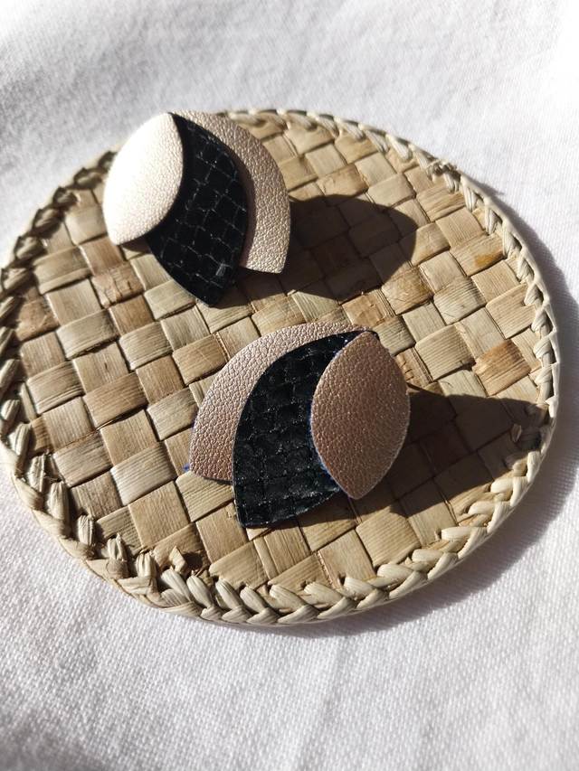 Boucles d'oreilles en matière végétale de céréales 