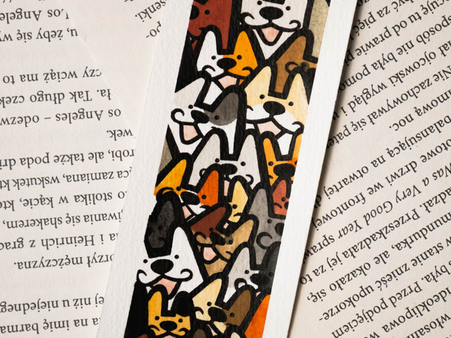 PIESKI zakładka do książki, ręcznie malowana akwarela