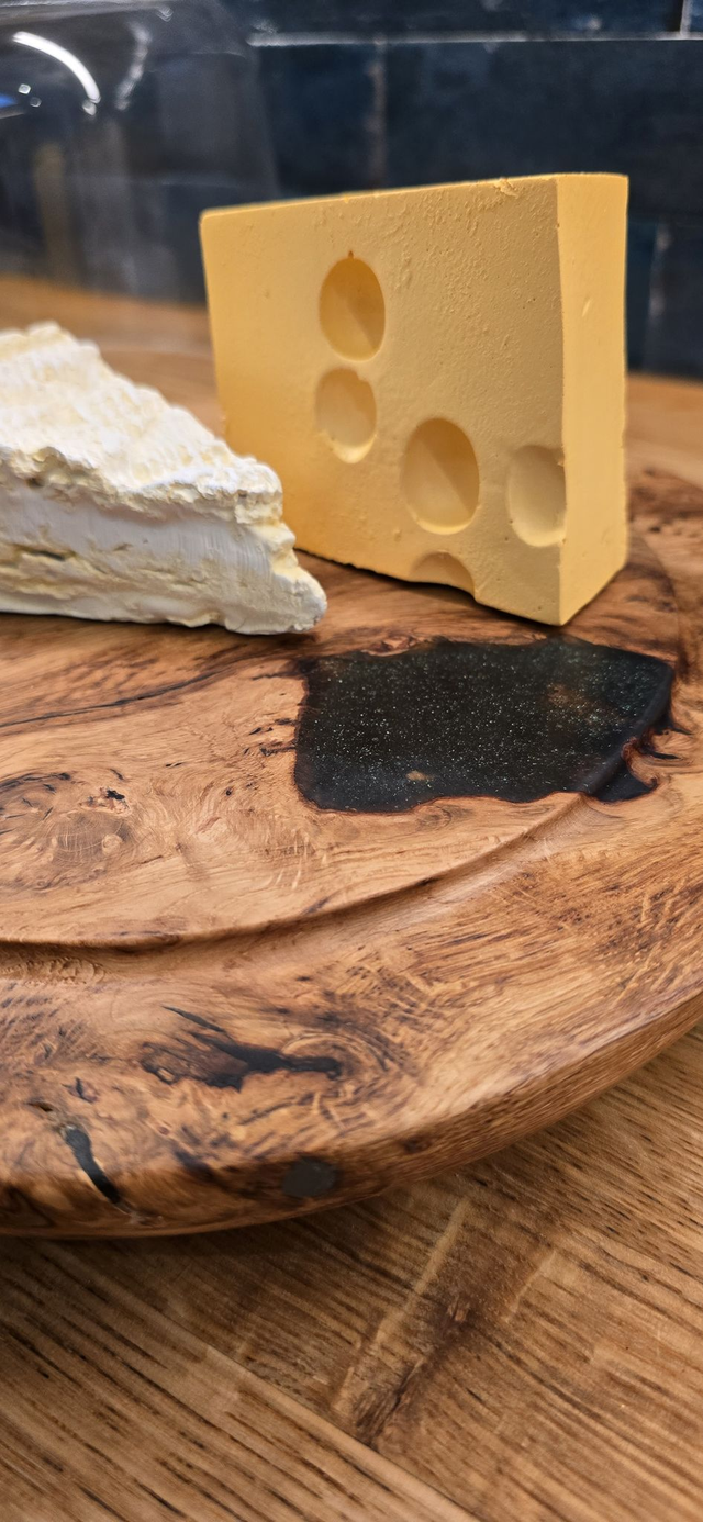 Burr Oak Galaxy Epoxy Cheese/Cake dome.
