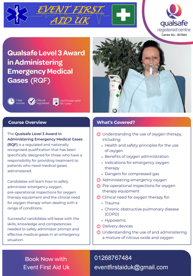 Level 3 Award in Administering Emergency Medical Gases 