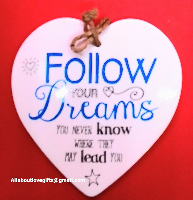 Beautiful Colourful Ceramic Heart Plaque Various designs to Choose.