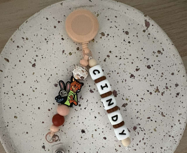 Porte badge Zootopie personnalisée prénom 