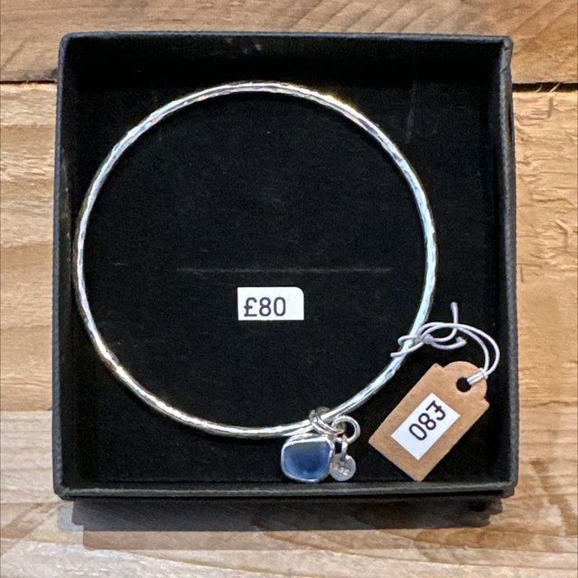 Silver Seaglass Bangle 