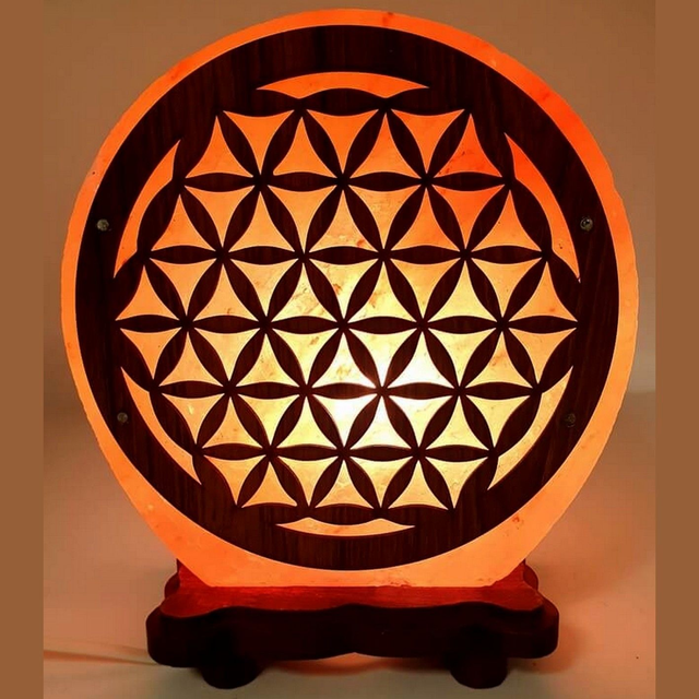 "Fleur de vie" - Lampe de sel à frame 5 kg