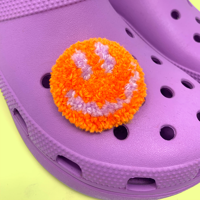 Orange Smile Croc charm
