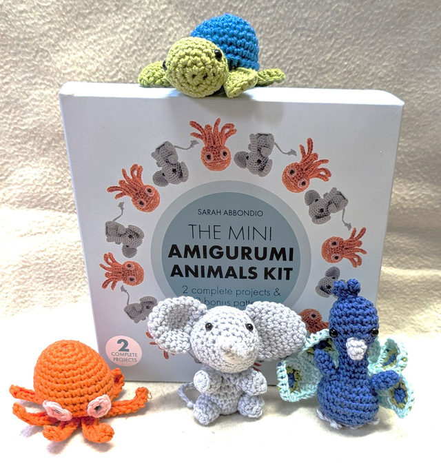 The Mini Amigurumi Animals Kit - elephant and octopus