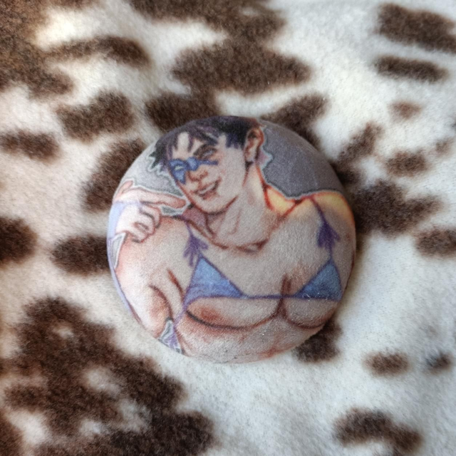 SALE blue night - plush pin badge