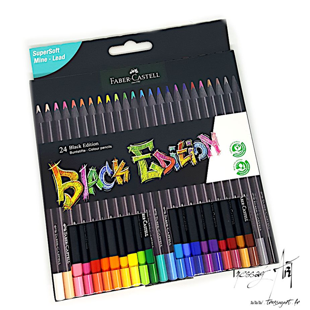 FABER CASTELL - 24 CRAYONS DE COULEURS BLACK EDITION - FB009