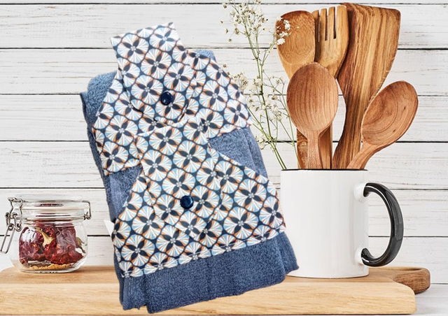 Essuie main lot x2 TON "GRIS/NOIR"