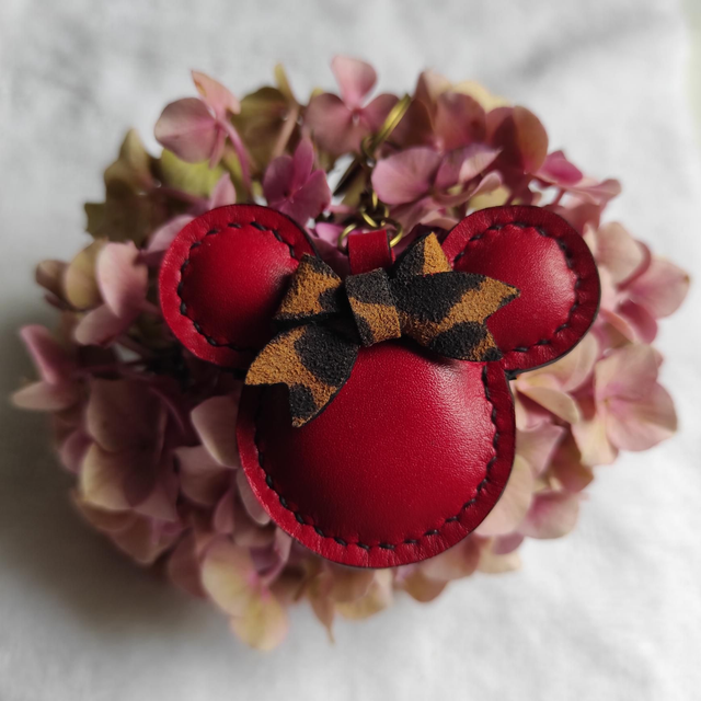 Porte clés Souris en cuir 