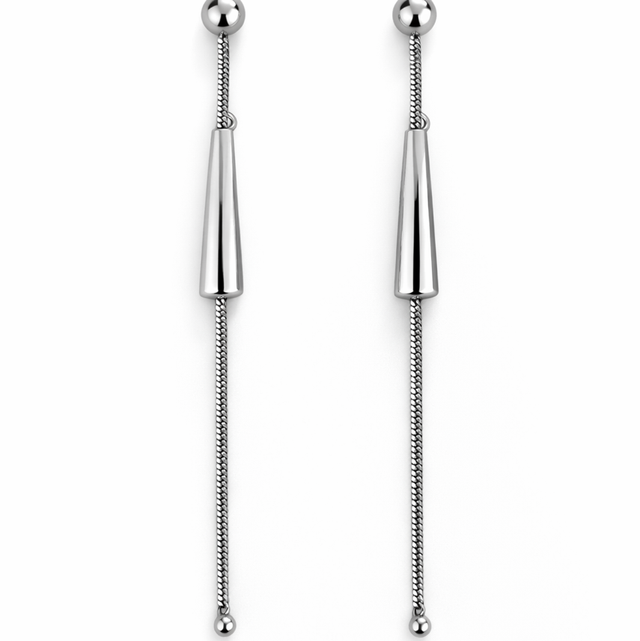 Pendientes acero plateado 