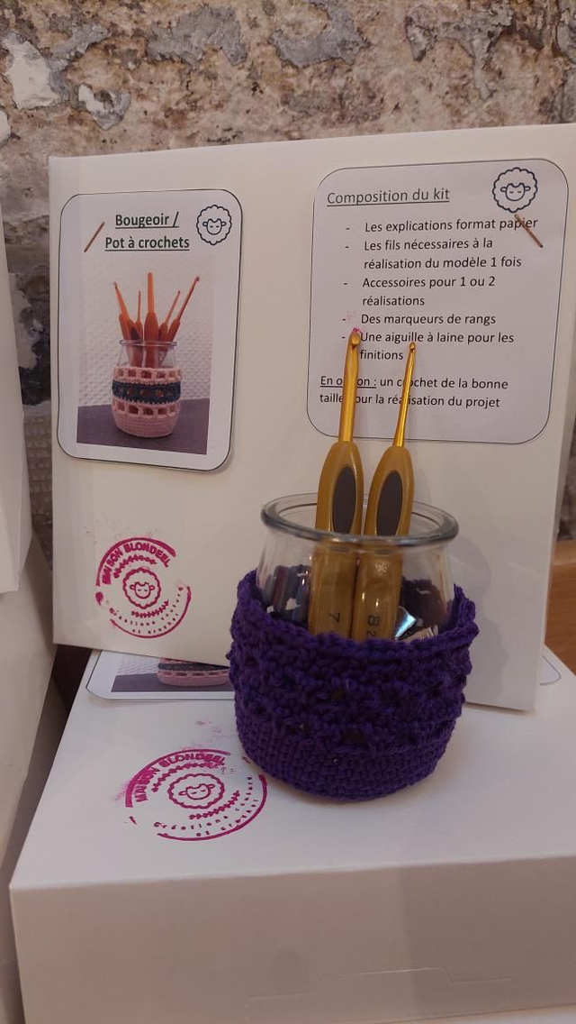 Kit crochet pot crochet / bougeoir 