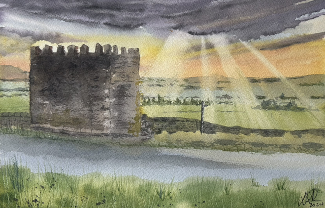 Jubilee Tower - After the Storm. Original Framed Watercolour