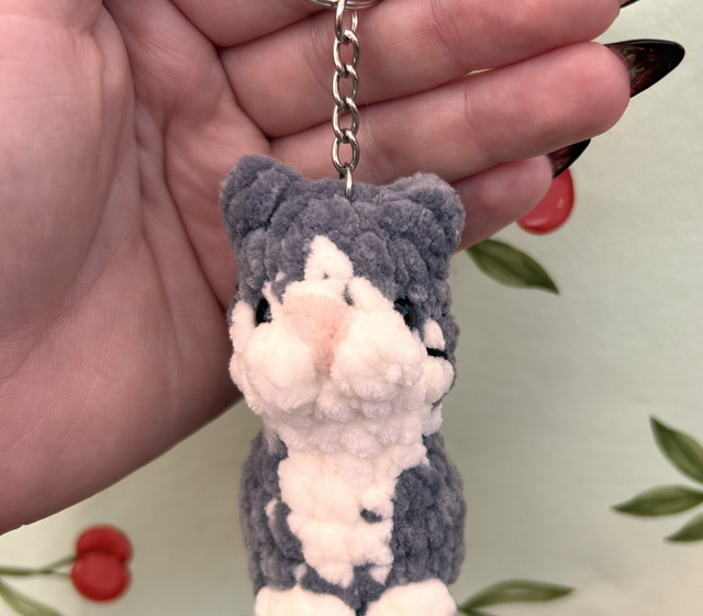 Porte-clés Chat Gris