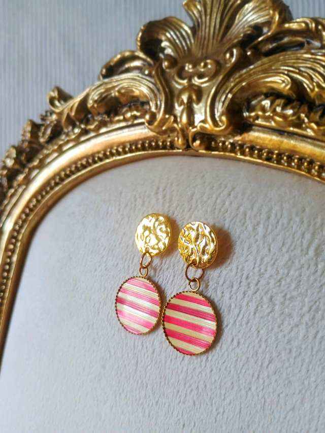 Boucles d'oreilles MARTELÉE Chevron Marinière rouge