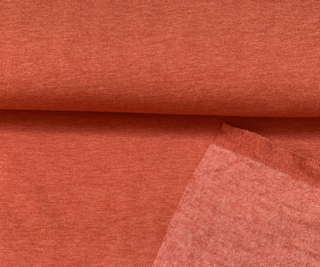 Terracotta Marl Fleece-back Sweatshirting