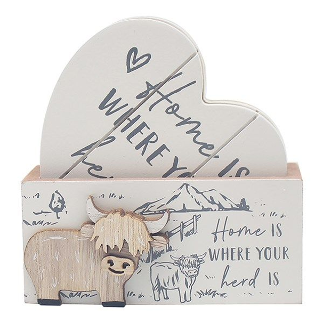 Highland Cow Coaster Set
