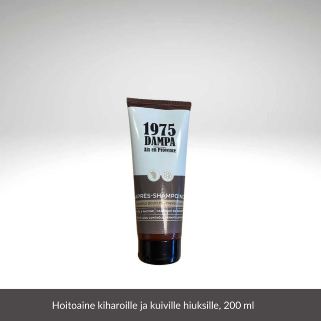 Hoitoaine kiharoille ja kuiville hiuksille sisältää hunajaa ja kauraa