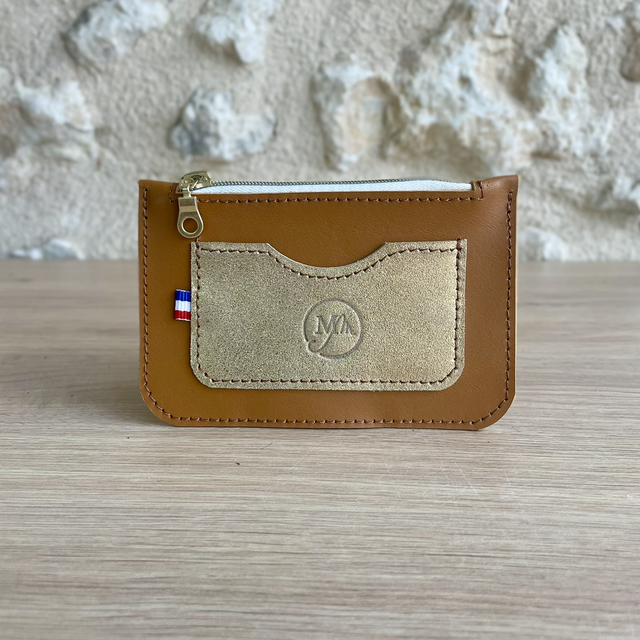 Porte cartes / porte monnaies Miel et Doré